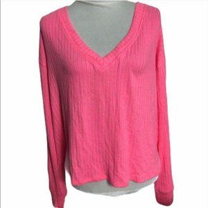 Victoria’s Secret Pink Oversized Cropped V neck Small Womens